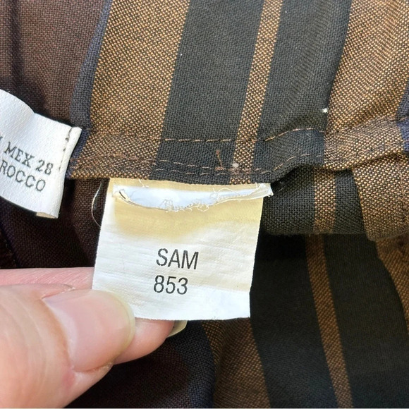 Zara Paper Bag Waist Pants Striped M - Picture 10 of 12